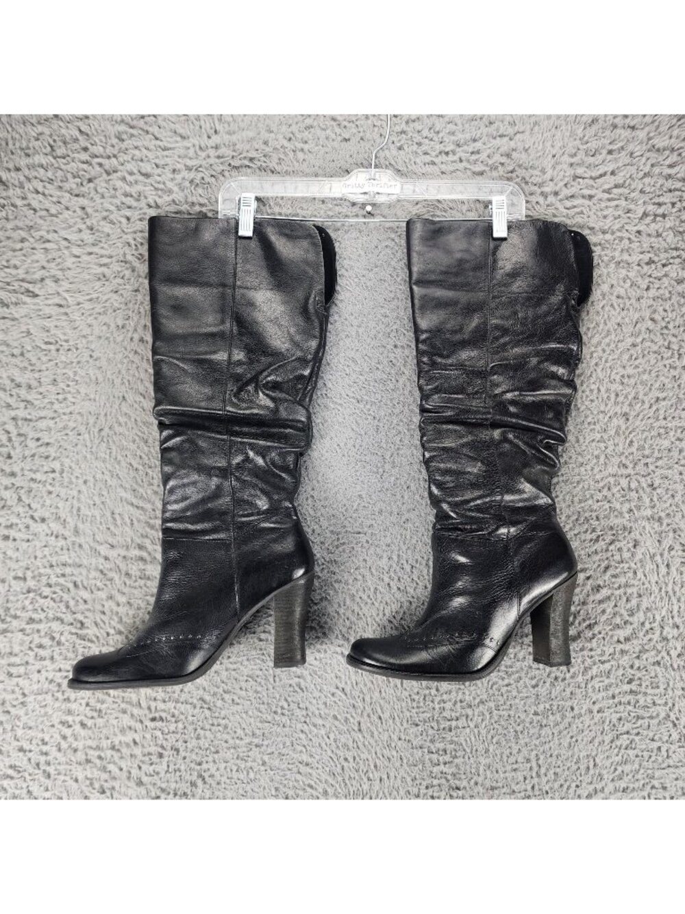 Kenneth Cole Reaction Shoes Womens 10 Chantell Black Leather Wingtip Boots *Read